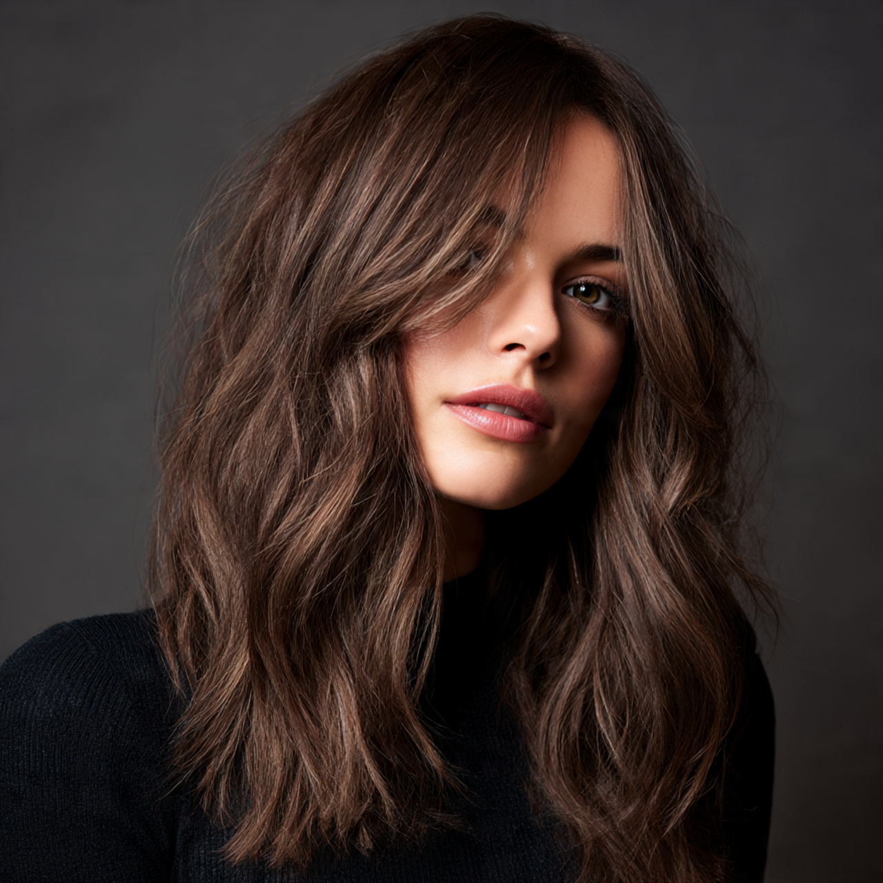 27 Soft Brown Hair Color Ideas: The Ultimate Guide 3 a cool toned beauty shot showing dusty cocoa 1