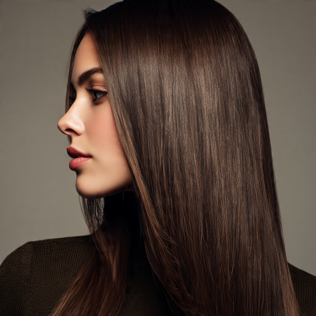 27 Soft Brown Hair Color Ideas: The Ultimate Guide 8 a sleek clean portrait showcasing cool toned soft