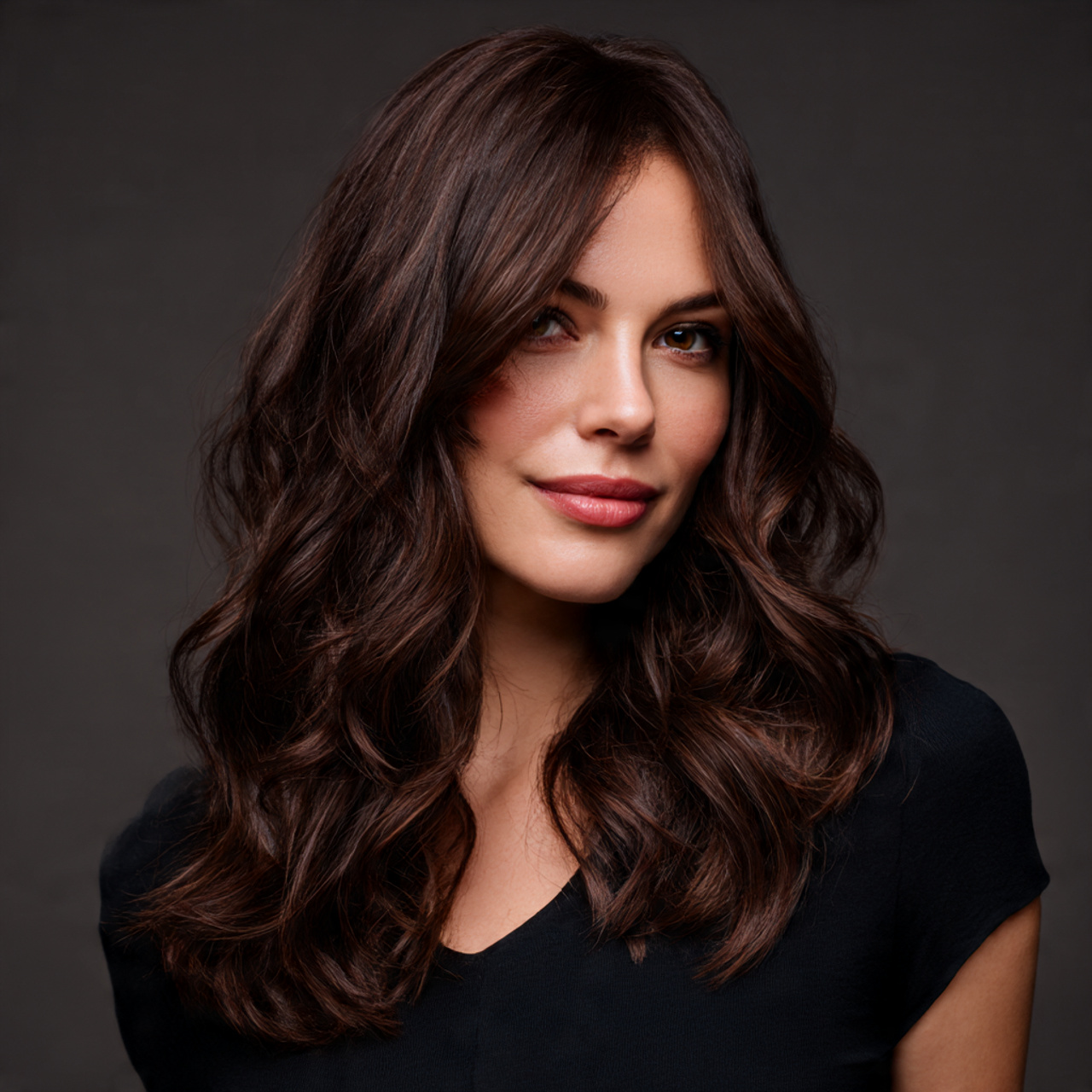 Dark Chocolate Brown Hair: 25 Stunning Ideas to Transform Your Look Instantly 3 a studio portrait of a woman with