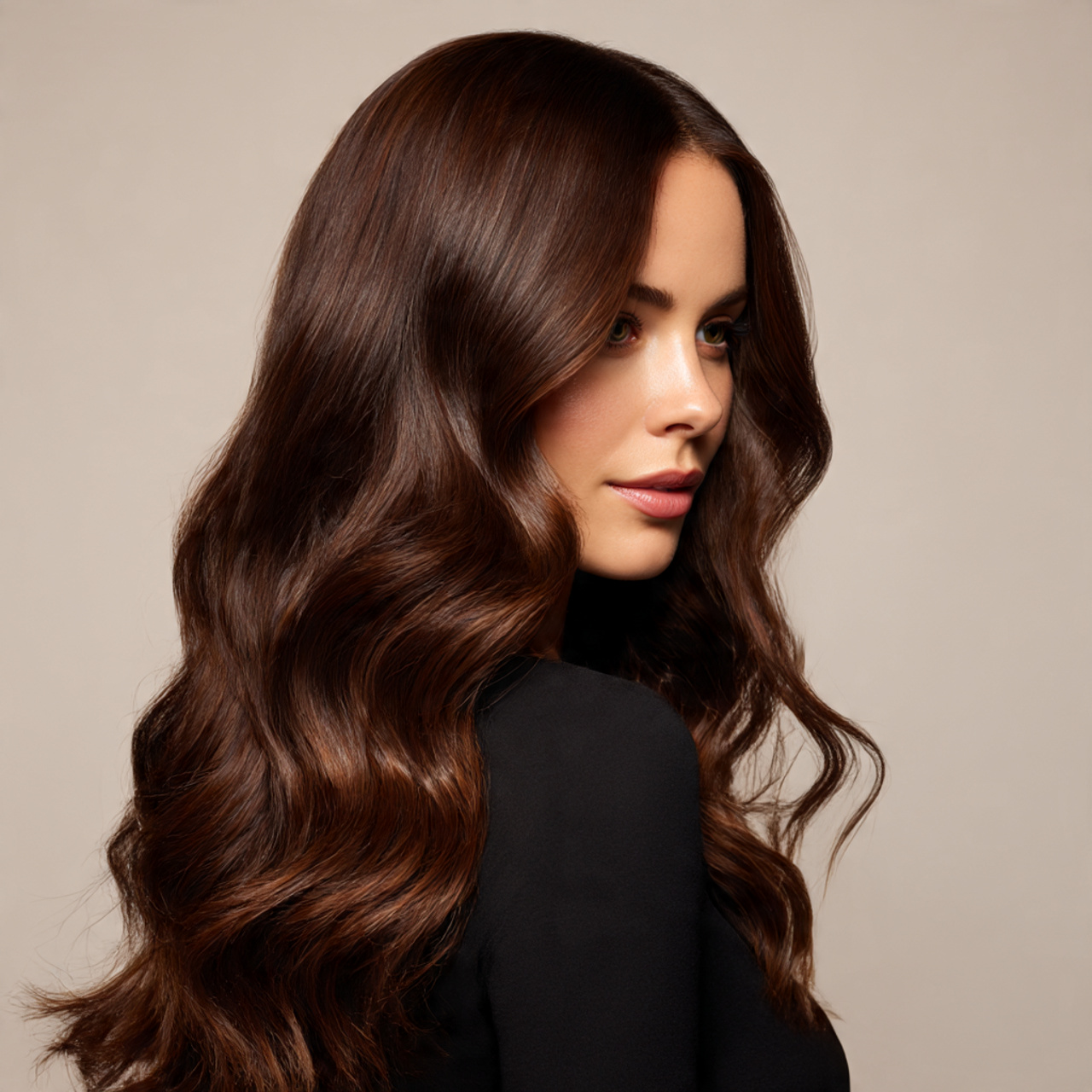 Unleash Your Power: 25 Bold Ideas for Brown Ginger Hair Transformations 1 a woman with long glossy dark chocolate 2