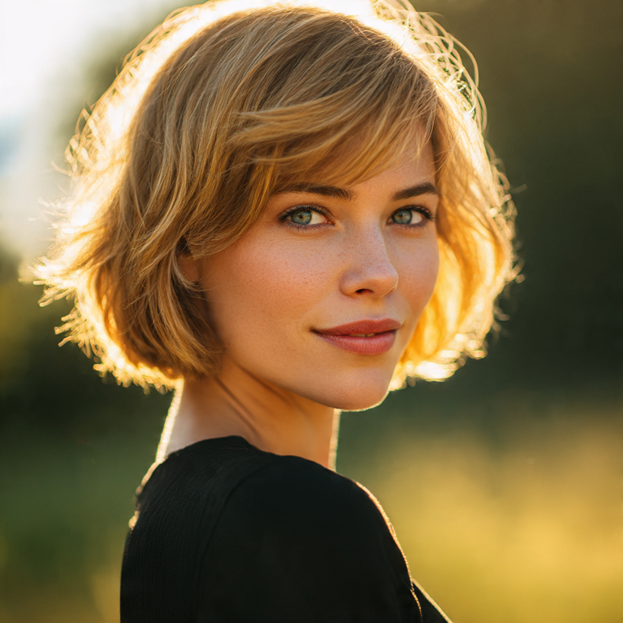 25 Must-Try Summer Hair Colors for Short Hair This Season 4 a woman with short honey blonde hair