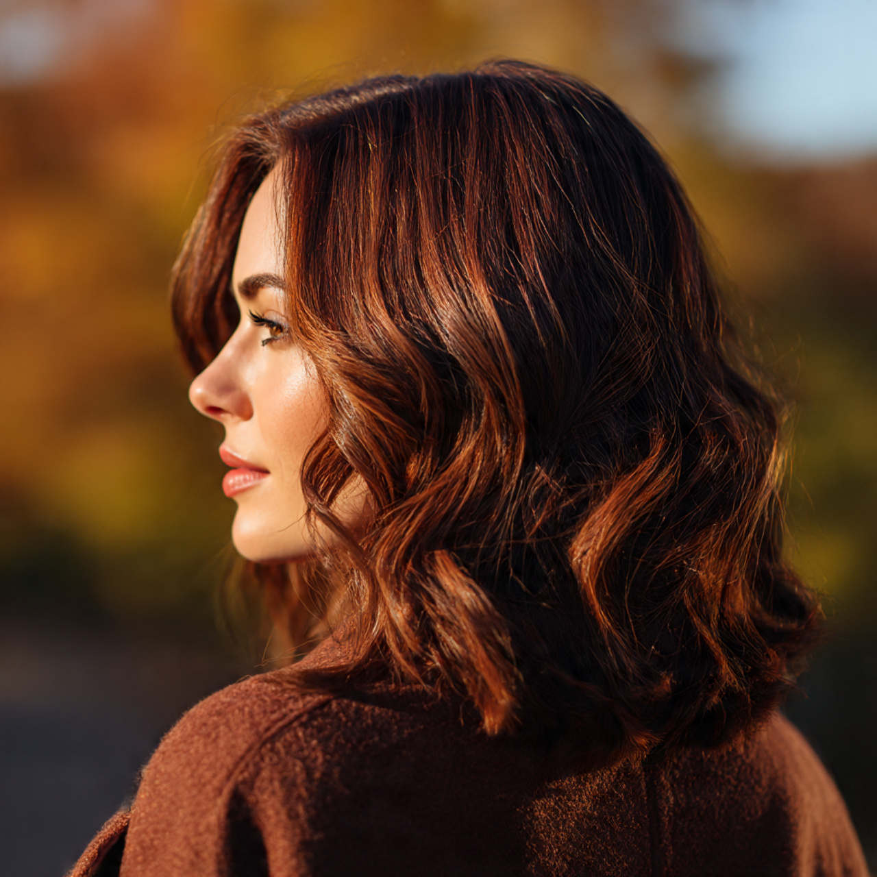 Fall Hair Color Ideas for Brunettes: Stunning Shades to Try This Season 15 brunette hair with subtle copper lowlights shoulder length