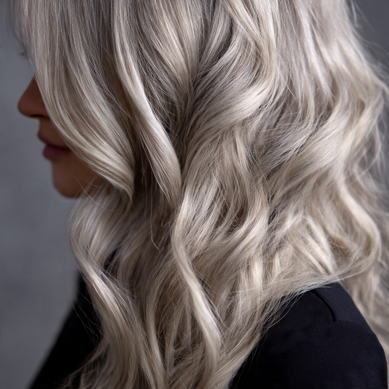 Smokin' Ash Blonde Wavy Hair Color That Turns Heads Instantly 2 close up of dimensional smokin ash blonde wavy 1