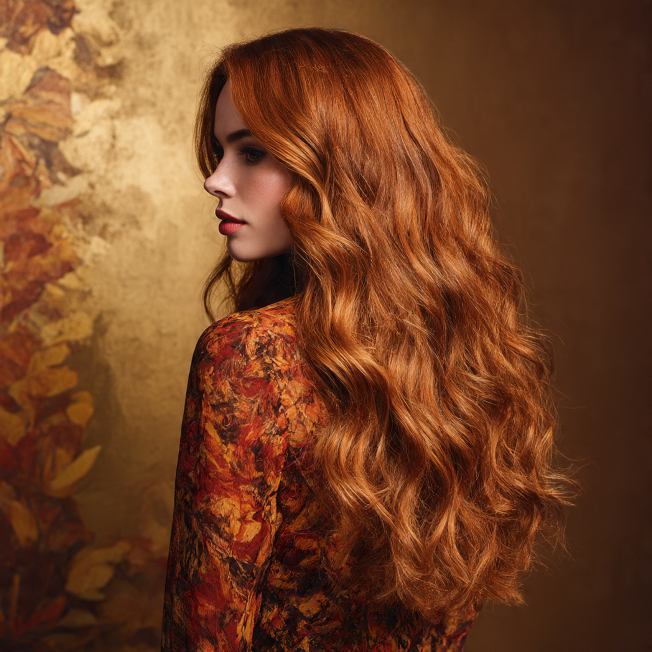 Unleash Your Power: 25 Bold Ideas for Brown Ginger Hair Transformations 10 long voluminous hair with burnt orange and