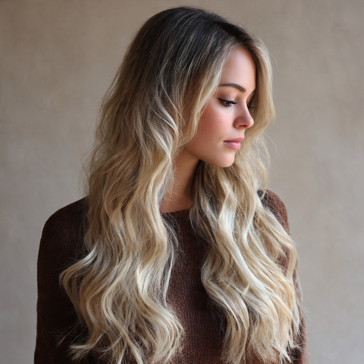25 Smokin' Ash Blonde Hair Color Ideas That Turn Heads 6 long wavy hair transitioning from dark smoky 1