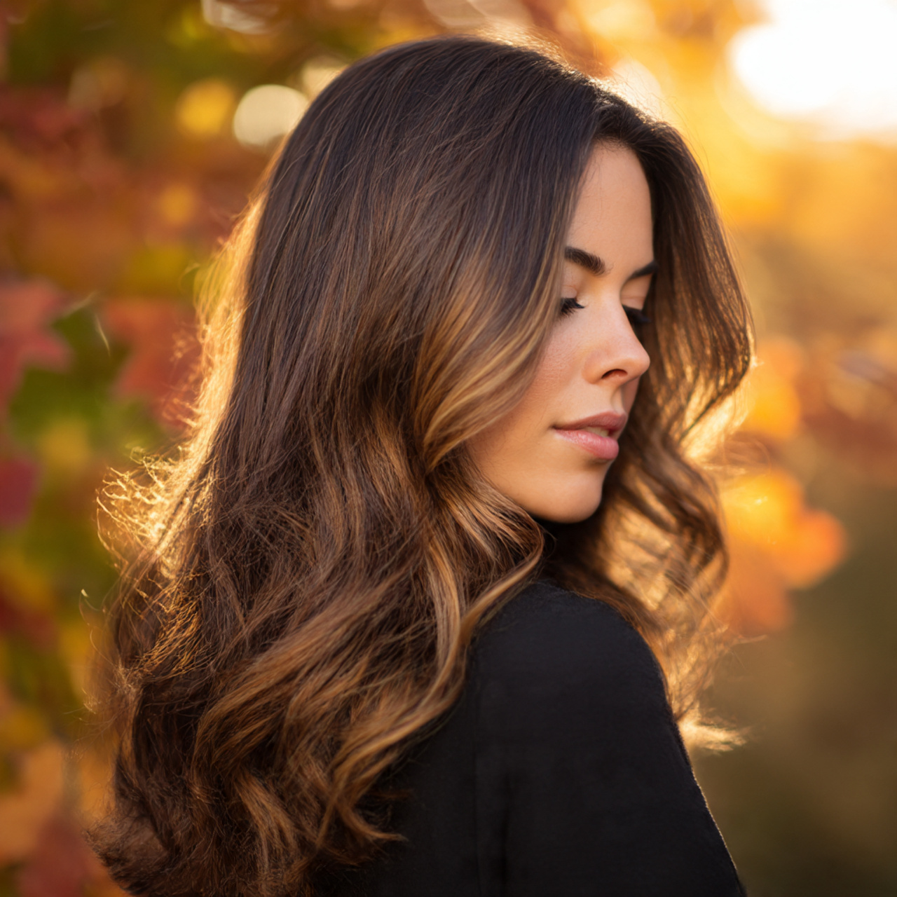 Fall Hair Color Ideas for Brunettes: Stunning Shades to Try This Season 2 medium length brunette hair with honey highlights soft