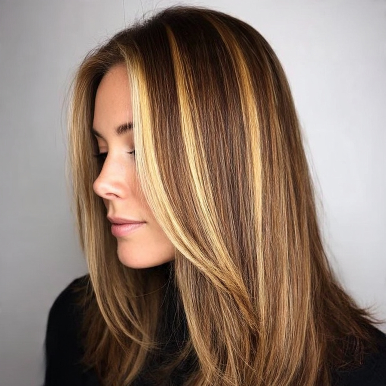 Stunning Honey Blonde Highlights Ideas to Elevate Your Style 6 medium length hair with chunky honey blonde highlights