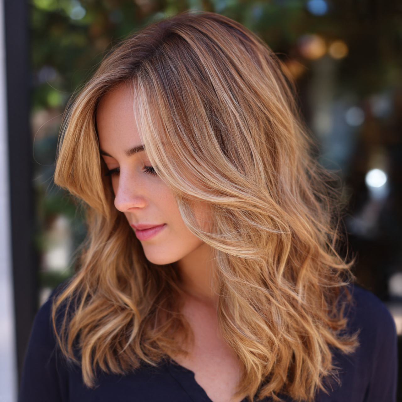 Stunning Honey Blonde Highlights Ideas to Elevate Your Style 17 medium length layered hair with honey blonde highlights