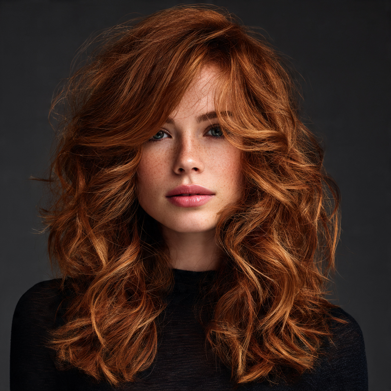 Unleash Your Power: 25 Bold Ideas for Brown Ginger Hair Transformations 14 model with layered brown ginger hair showing