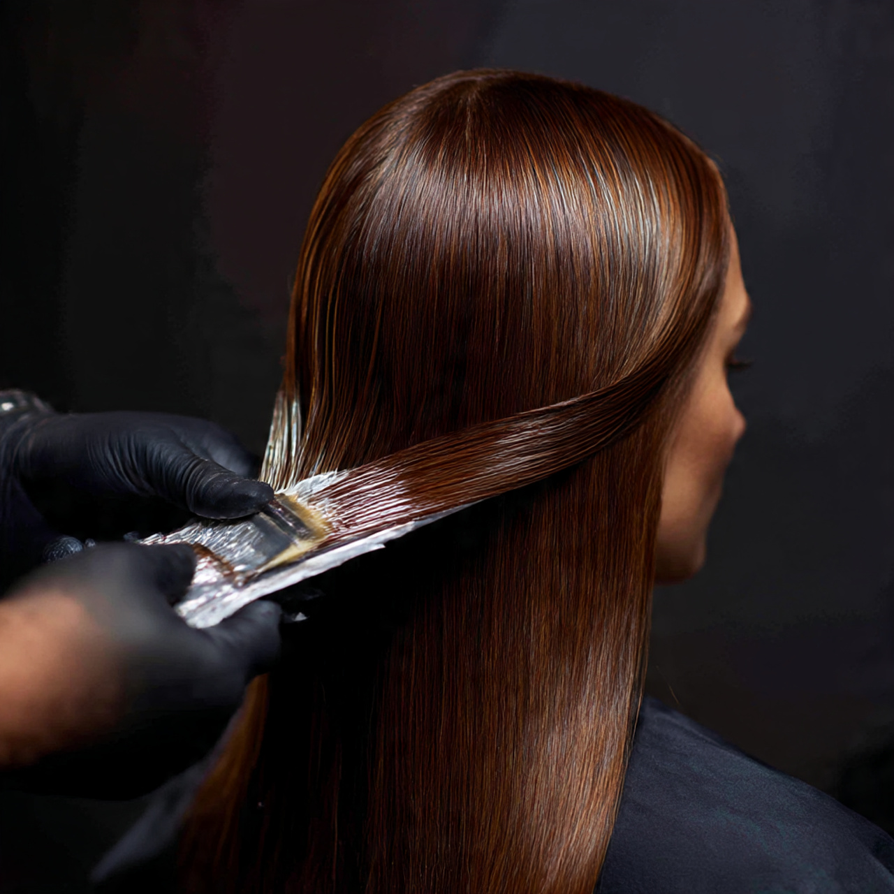 Unleash Your Power: 25 Bold Ideas for Brown Ginger Hair Transformations 11 salon scene with a stylist applying foils