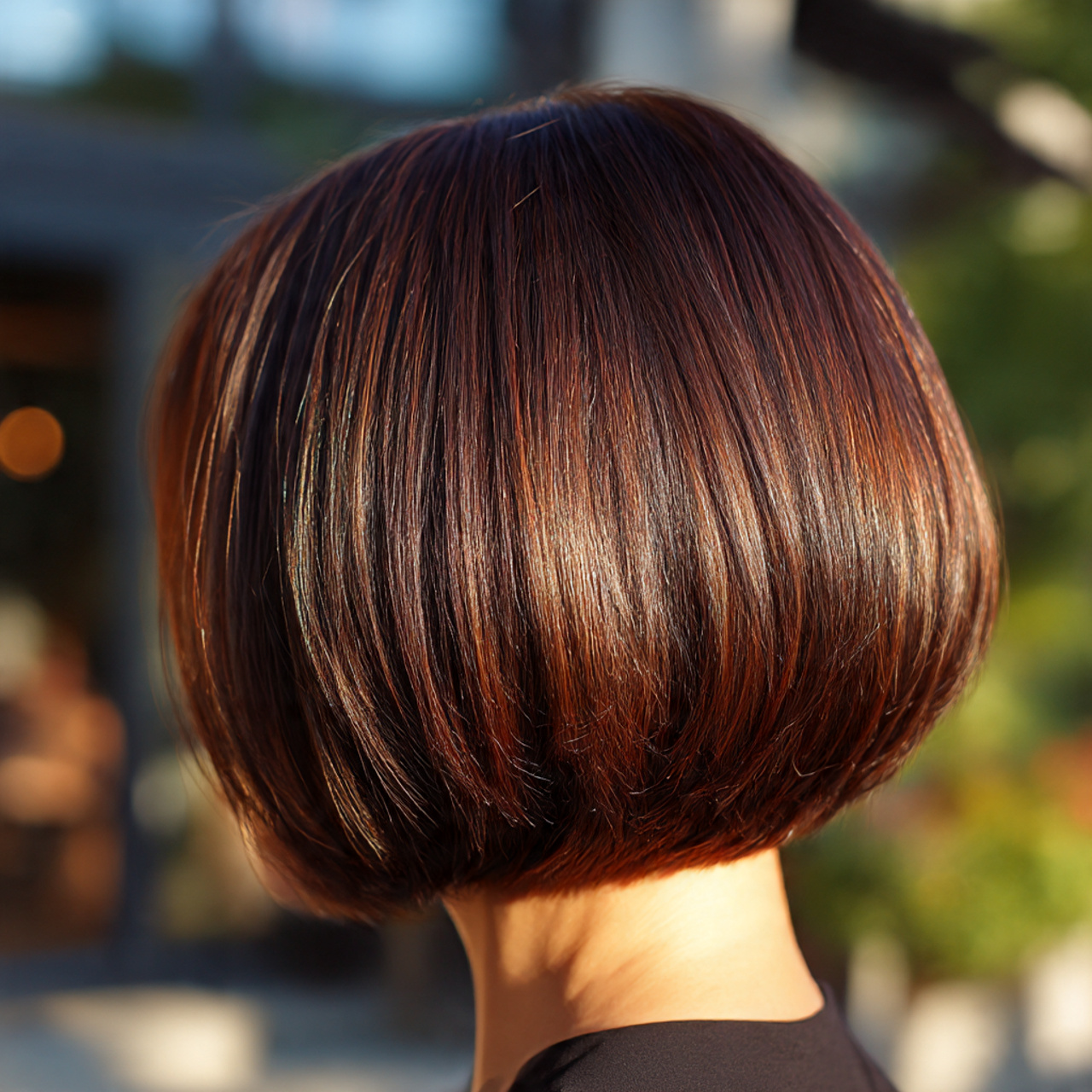 25 Must-Try Summer Hair Colors for Short Hair This Season 7 short bob haircut with deep chocolate brown 1