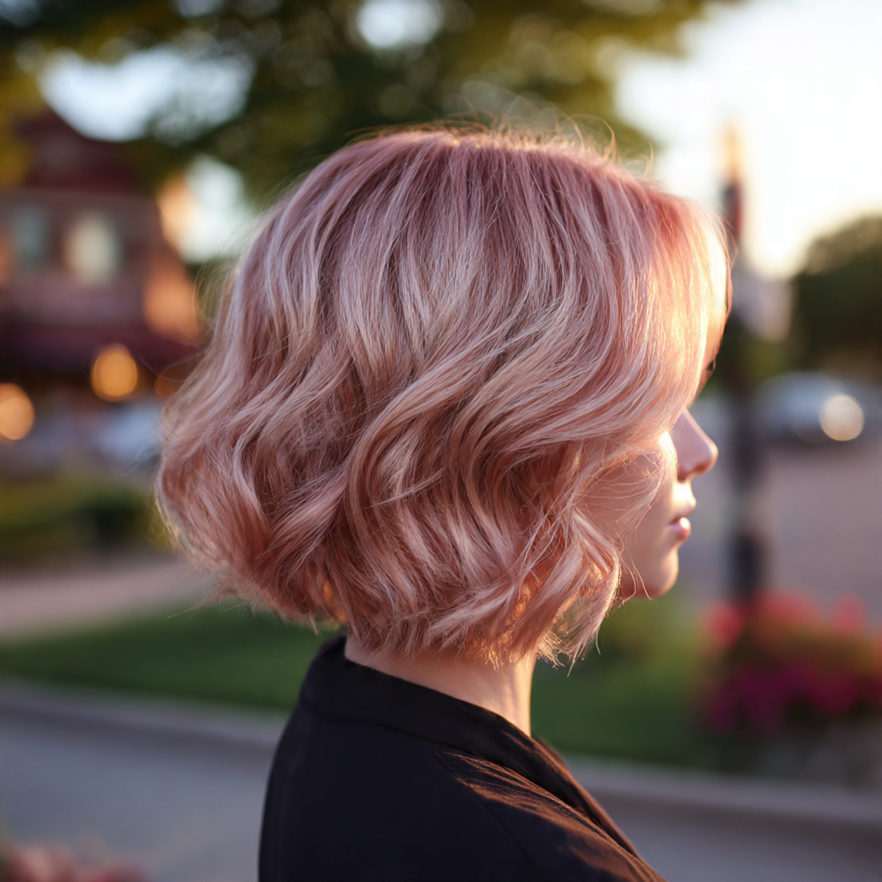 25 Must-Try Summer Hair Colors for Short Hair This Season 5 short hairstyle with rose gold tones metallic