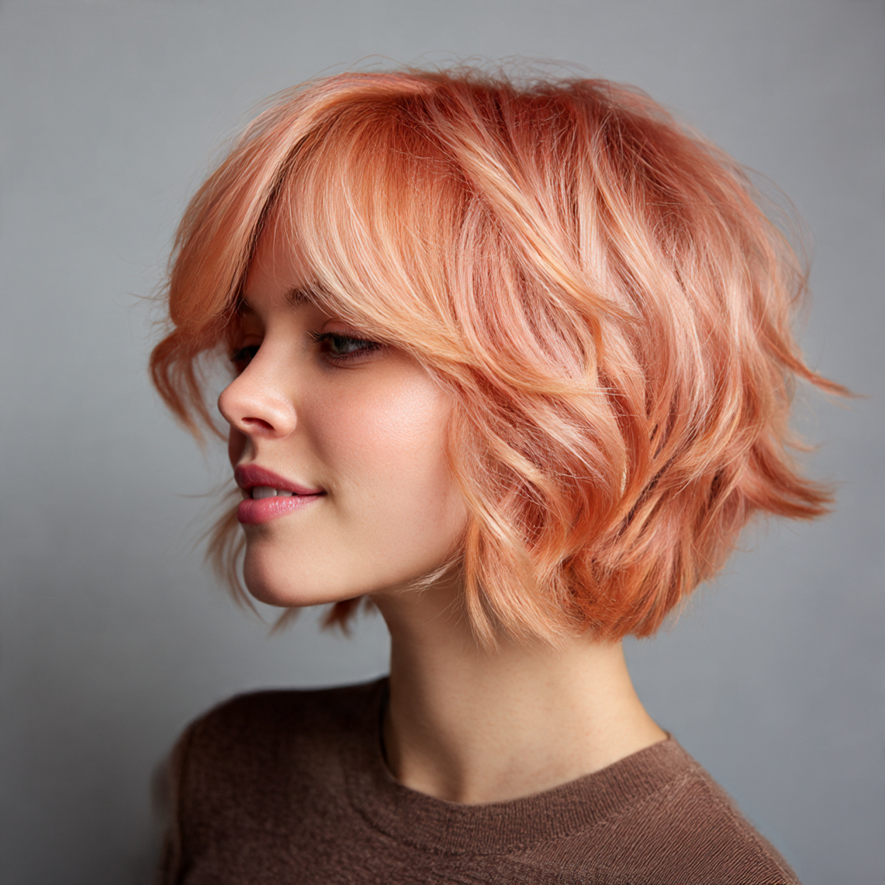 25 Must-Try Summer Hair Colors for Short Hair This Season 19 short hairstyle with soft peach tones gentle 1