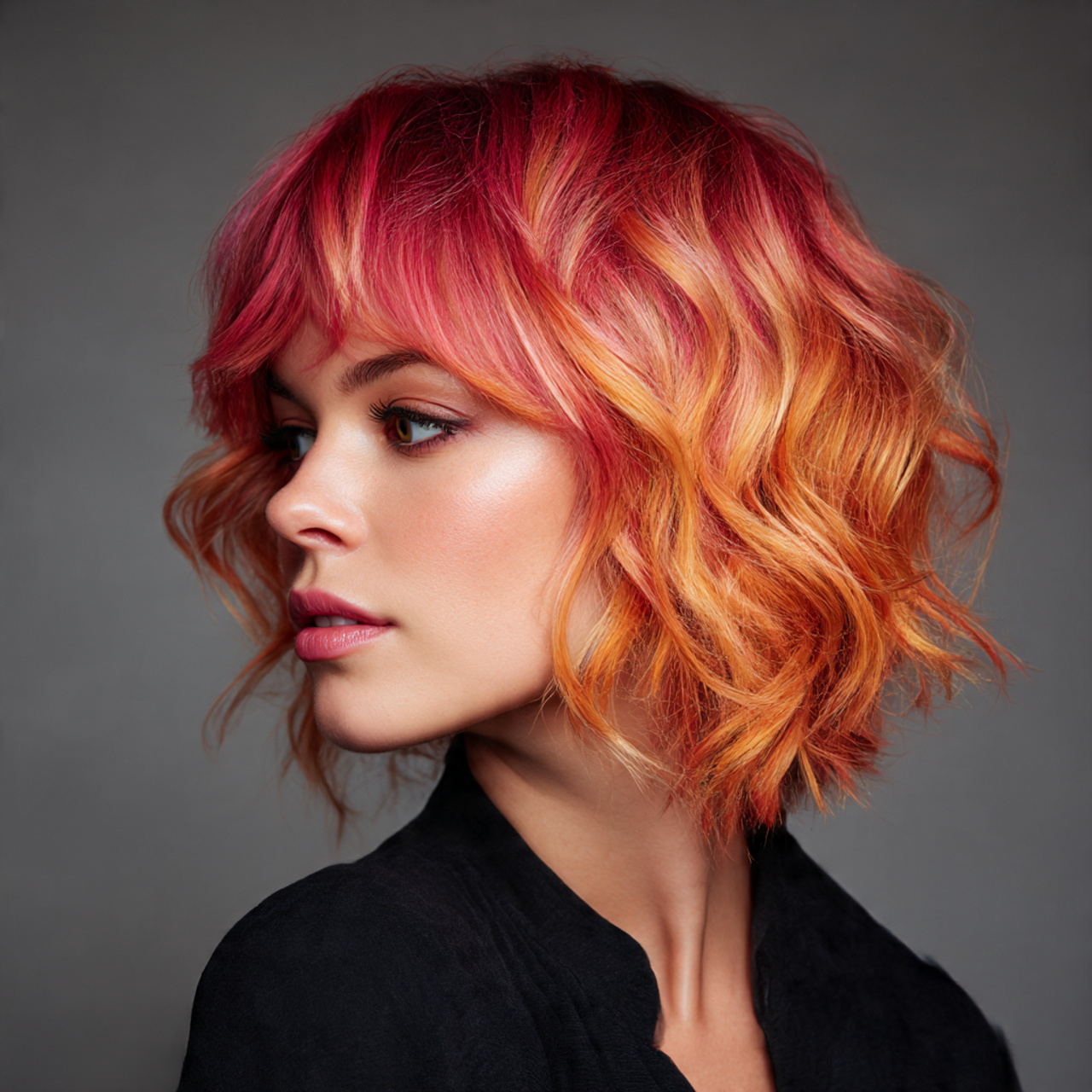 25 Must-Try Summer Hair Colors for Short Hair This Season 18 short layered hair featuring sunset ombre gradient 1