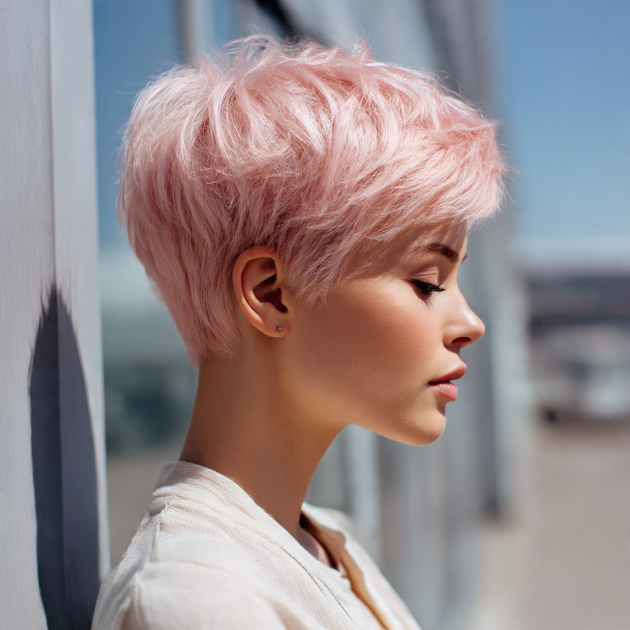 25 Must-Try Summer Hair Colors for Short Hair This Season 13 short pixie cut with pastel pink hair 1