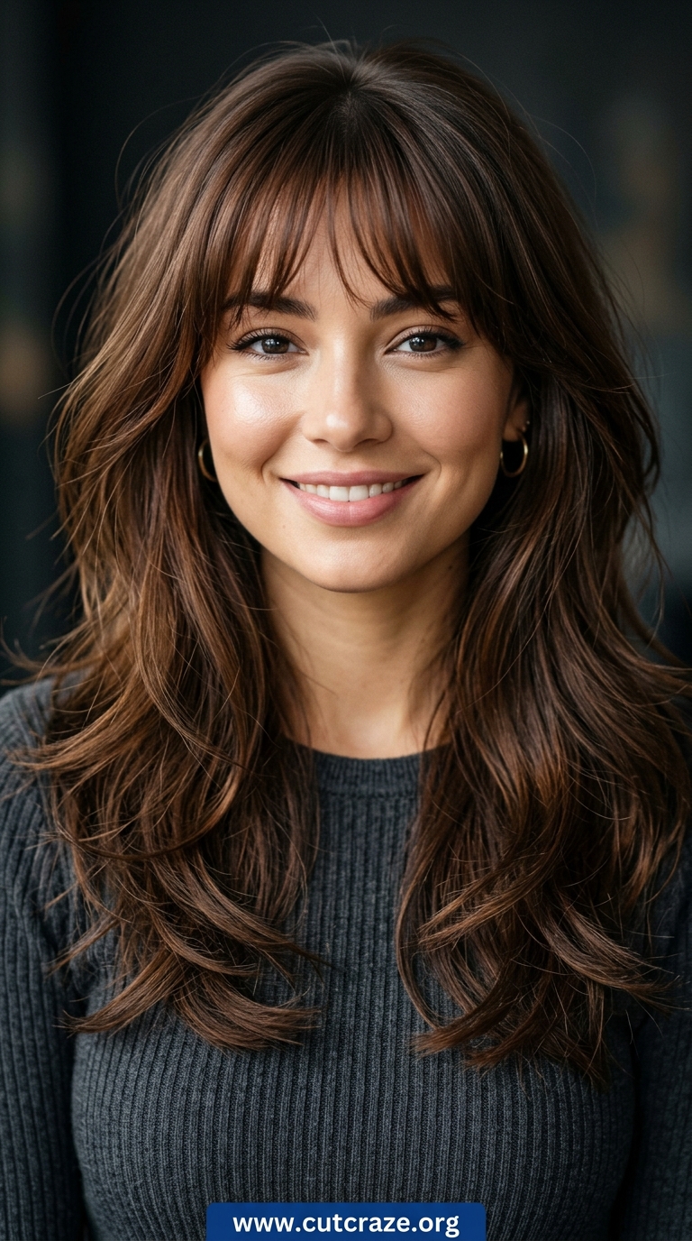 10 Wispy Bangs Round Face Styles That'll Instantly Slim Your Features 5 4 5