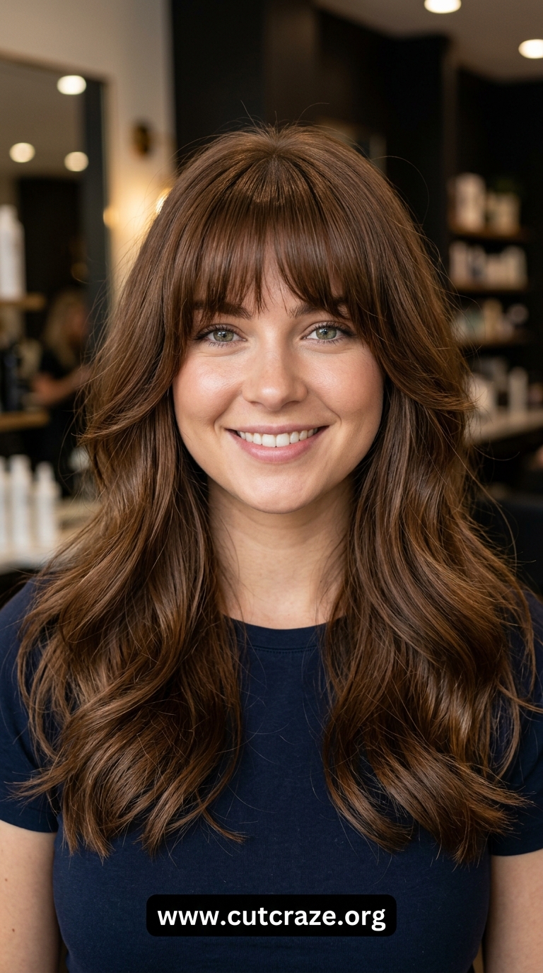 10 Wispy Bangs Round Face Styles That'll Instantly Slim Your Features 6 5 4