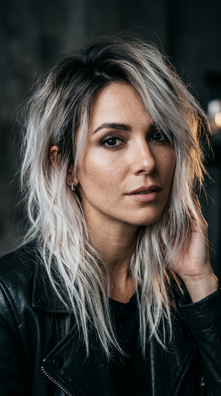 10 Short Ombre Hair Looks That'll Have You Booking a Salon Appointment ASAP 6 Woman with shag haircut platinum 202607030156