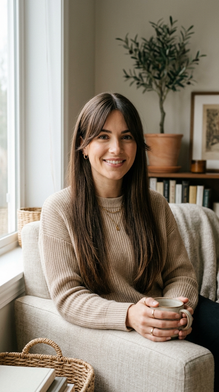 10 Long Curtain Bangs Straight Ideas for a Soft, Flattering Look 2 1 19