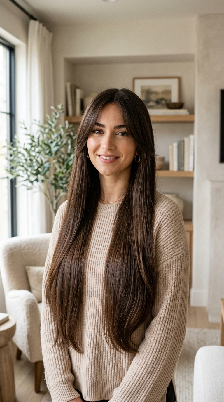 10 Long Curtain Bangs Straight Ideas for a Soft, Flattering Look 11 10 19
