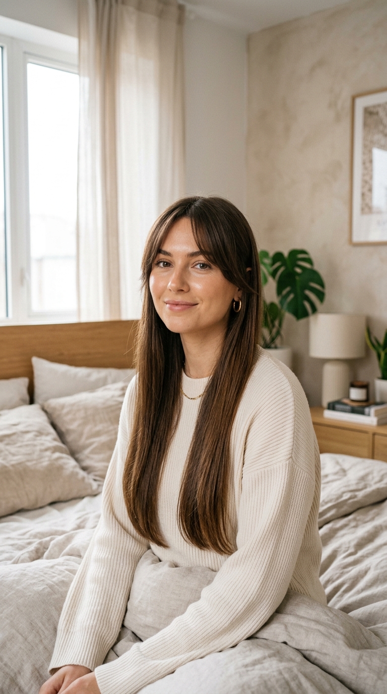 10 Long Curtain Bangs Straight Ideas for a Soft, Flattering Look 3 2 19