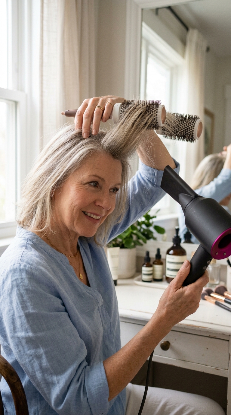 10 Bob Frisuren für Frauen über 50 mit feinem Haar, die sofort mehr Fülle zeigen 4 3 17