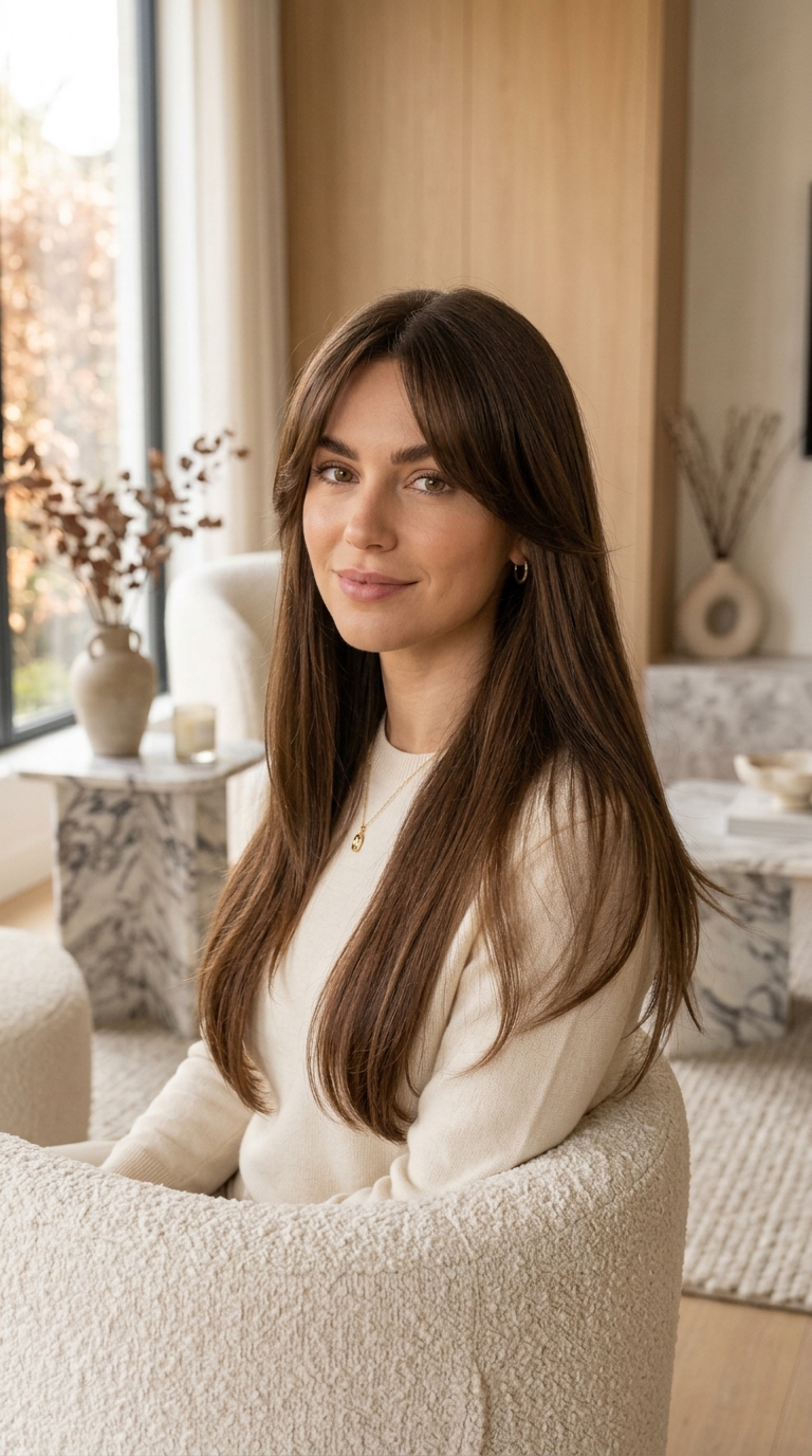 10 Long Curtain Bangs Straight Ideas for a Soft, Flattering Look 4 3 20