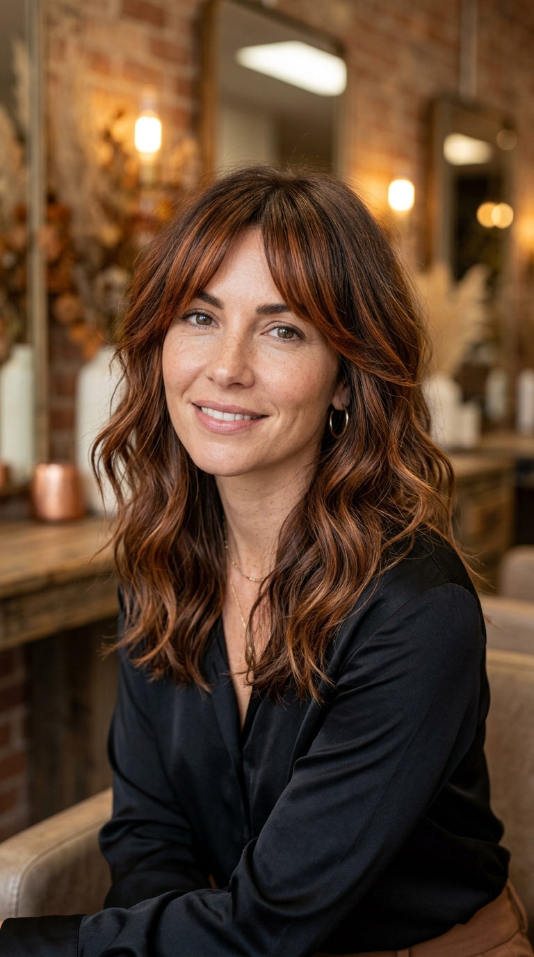 10 Fall Hair Color for Curtain Bangs That Look Amazing in 2026 4 3 28
