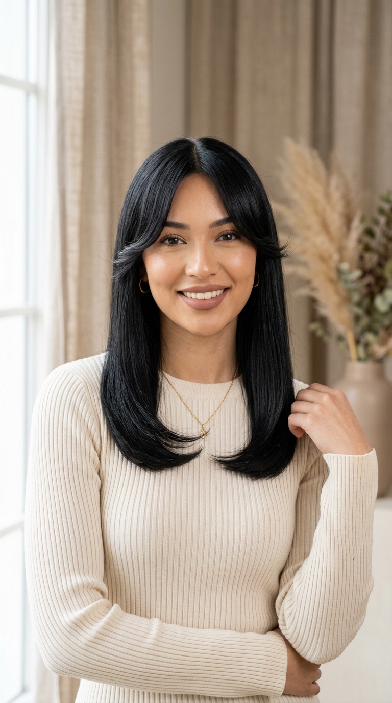 10 Long Curtain Bangs Straight Ideas for a Soft, Flattering Look 5 4 18