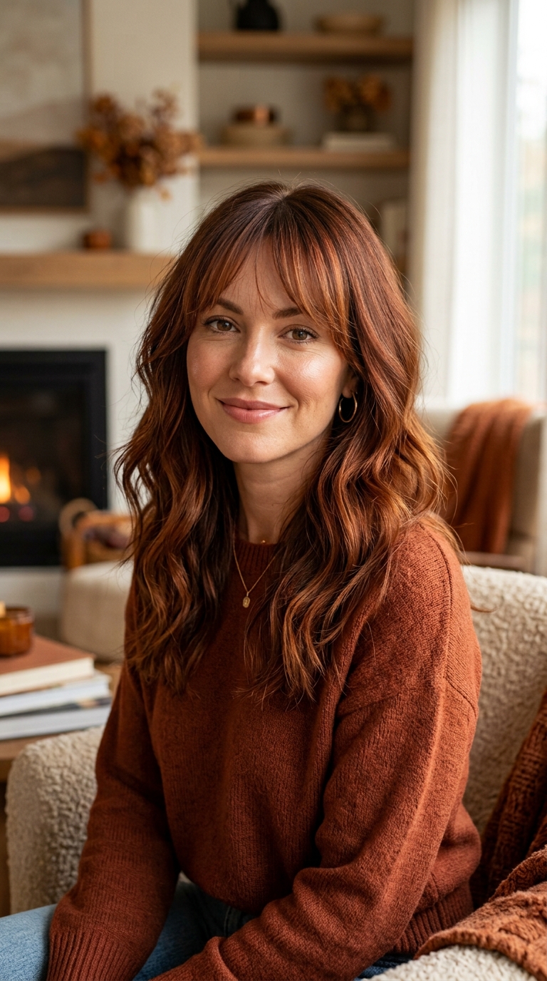 10 Fall Hair Color for Curtain Bangs That Look Amazing in 2026 8 7 28