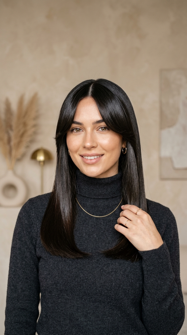 10 Long Curtain Bangs Straight Ideas for a Soft, Flattering Look 9 8 20