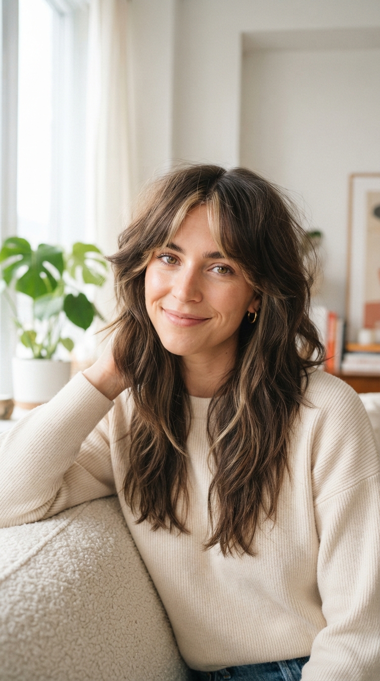 Long Brown Hair With Highlights Wolf Cut: 8 Ideas That Work 3 2 2