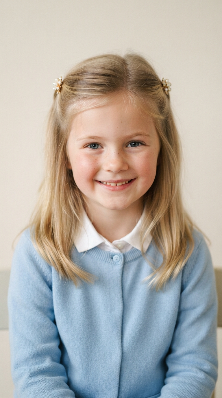 8 Picture Day Hairstyles for Kids Half Up 6 5 5