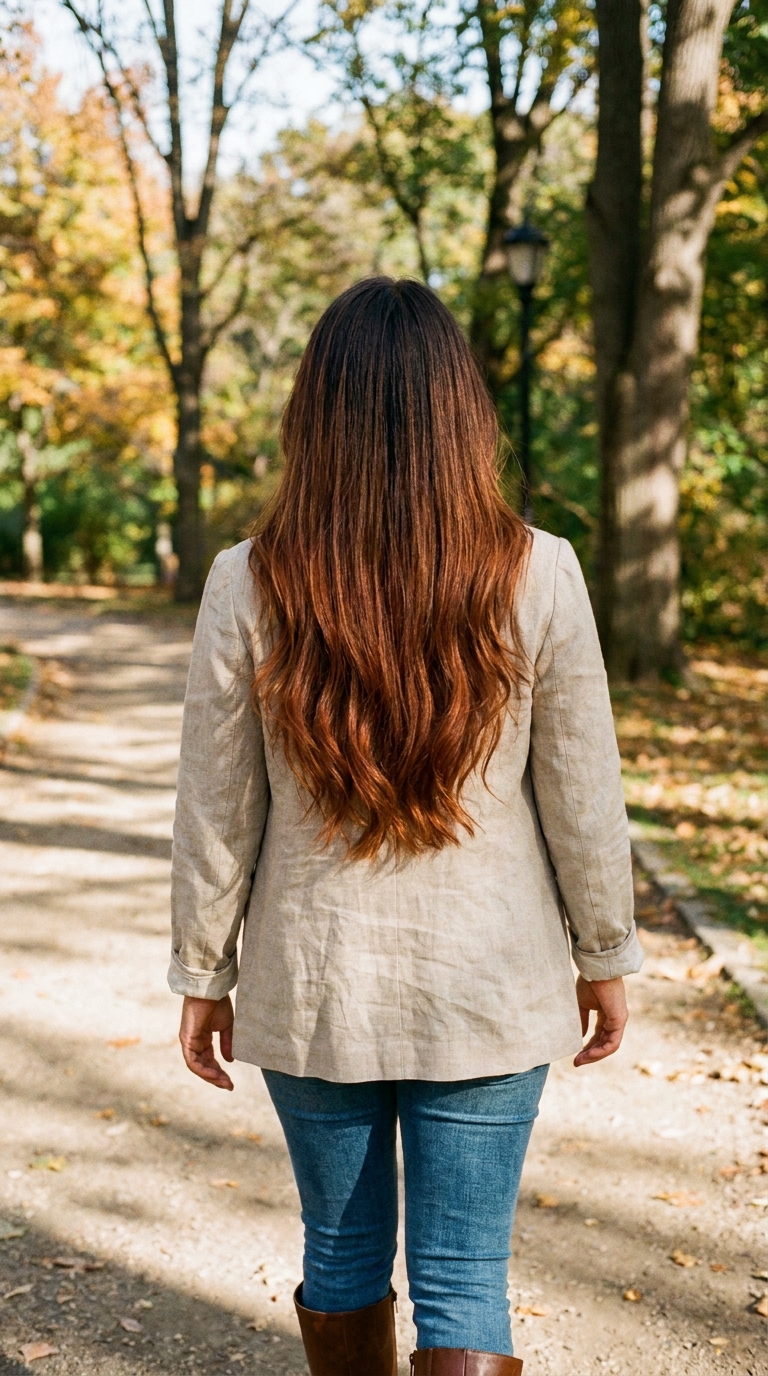 8 Fall Hair Color Ideas for Brunettes: Red, Dark Auburn, and Reddish Brown With Highlights 7 7