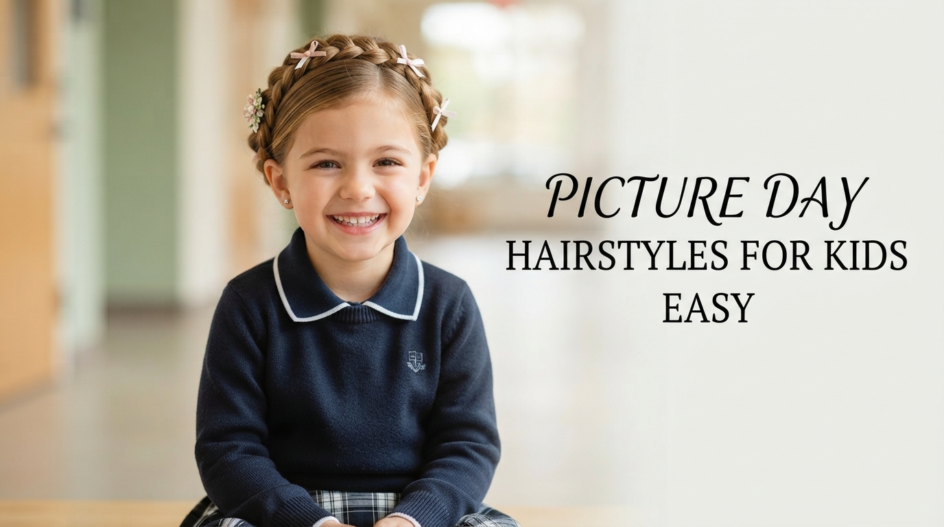 8 Picture Day Hairstyles for Kids Easy & Cute Ideas 10 Easy picture day hairstyle for kids with two braids and ribbons