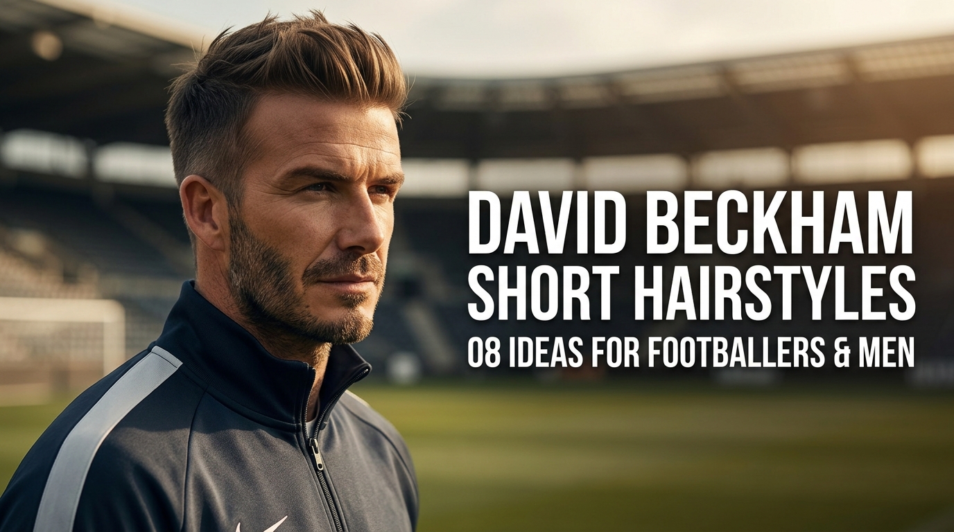 David Beckham short hairstyles featuring 8 footballer-inspired short haircuts for men including buzz cuts, crew cuts, textured crops, and swept styles.