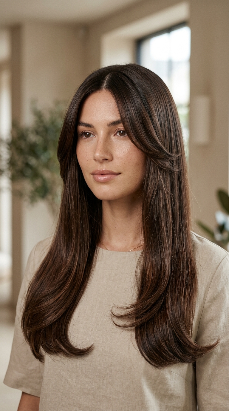 10 Face Framing Layers Long Hair to Try Now 2 1. Chin Length Layers