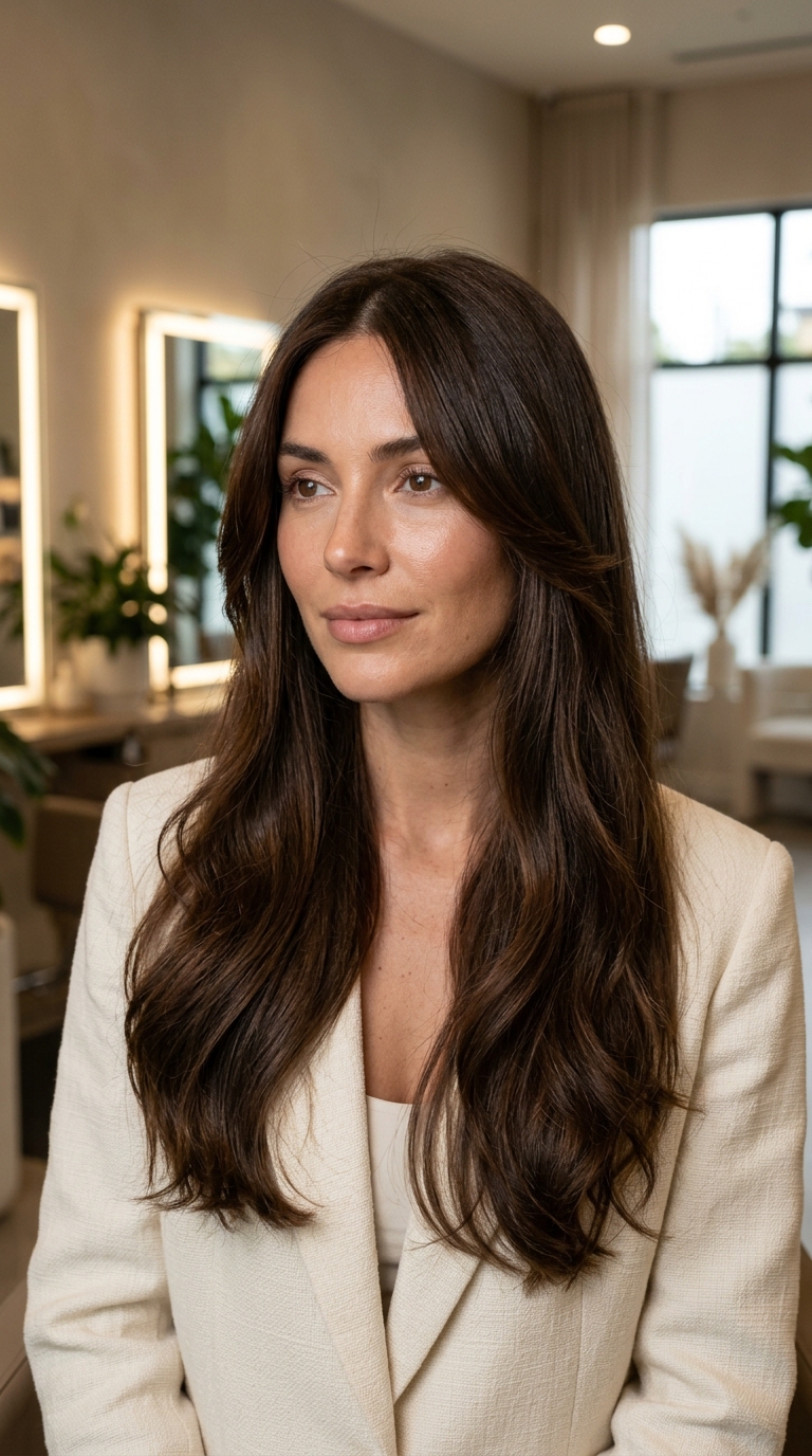 10 Face Framing Layers Long Hair to Try Now 11 10. Grown Out Bangs Into Face Framing Layers