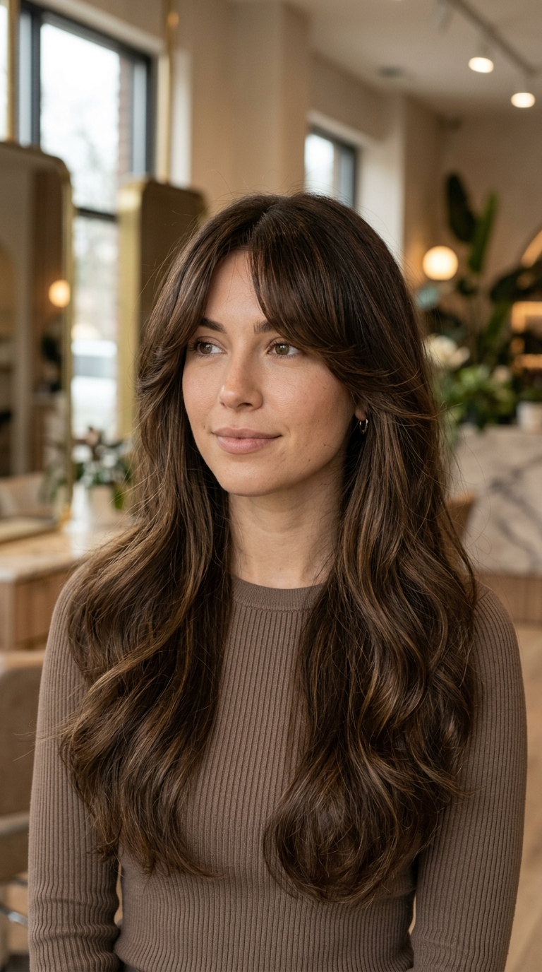 10 Face Framing Layers Long Hair to Try Now 8 7. Curtain Bang Blend