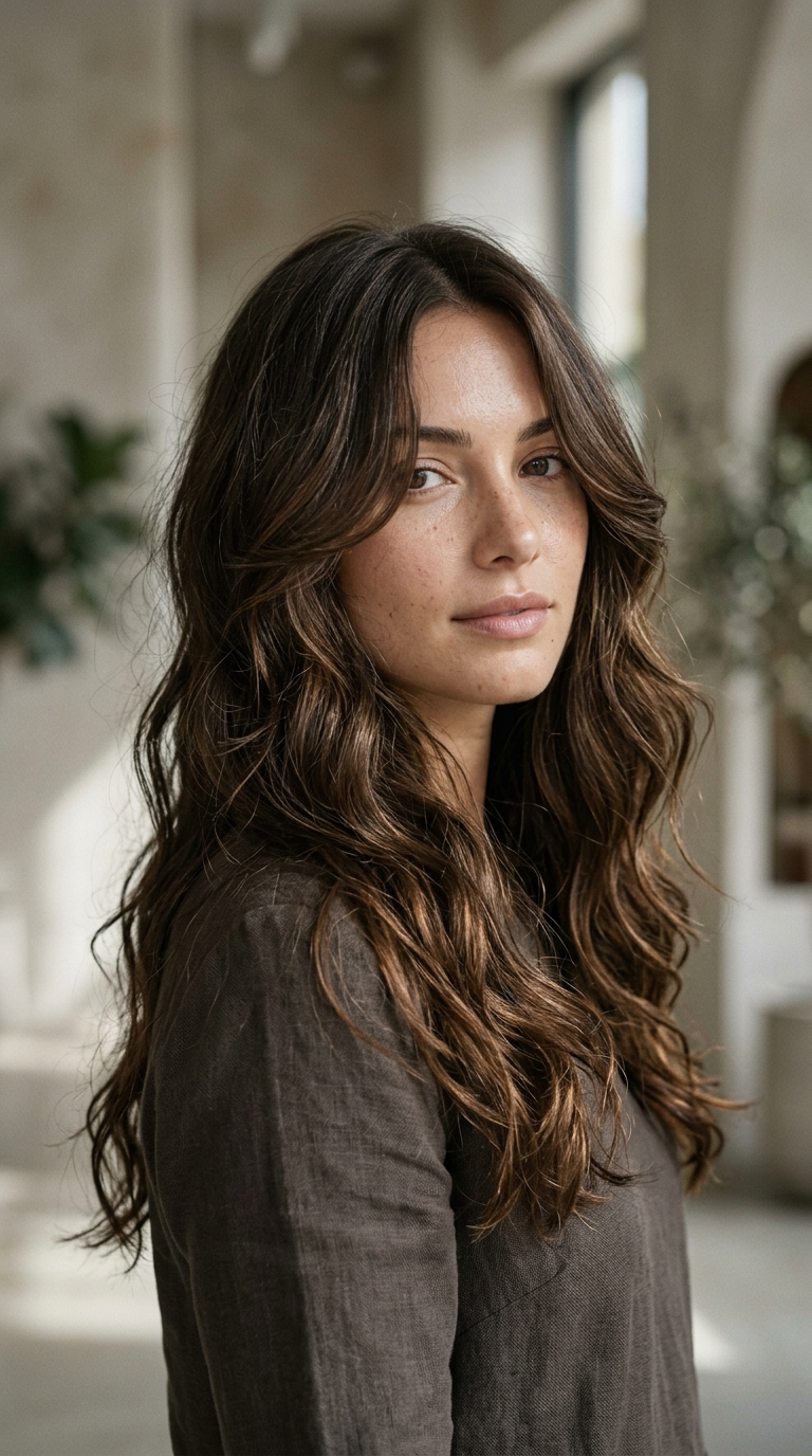 10 Face Framing Layers Long Hair to Try Now 10 8. Wavy Hair Layers Cut Dry 1
