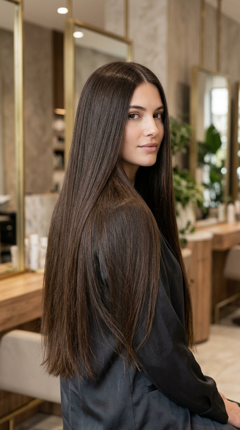 10 Long Haircut Trends 2026 to Try Now 4 Blunt Glossy One Length Cut