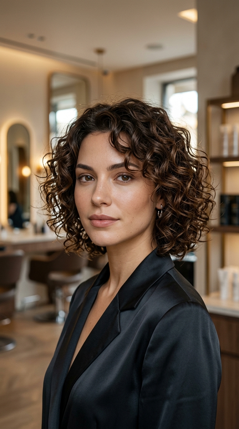 10 Heart Shaped Face Haircut Ideas for 2026 7 Brunette woman with curly bob 20261009171933