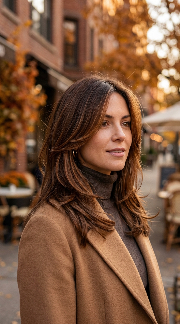 Fall Medium Haircuts: 10 Trendy Styles to Try in 2026 8 Chestnut Gloss Dimension