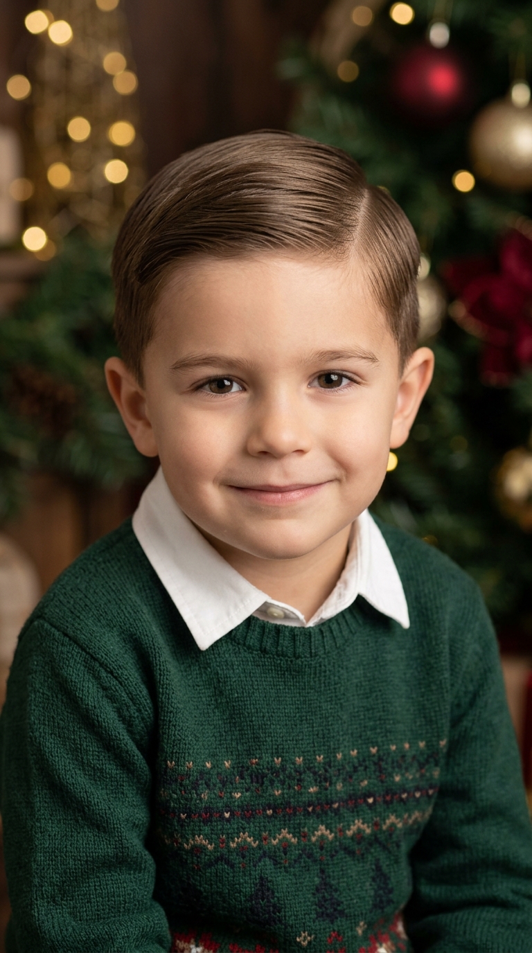 10 Christmas Hairstyles for Kids That Are Easy and Cute 10 Comb a Neat Side Part for Holiday Photos