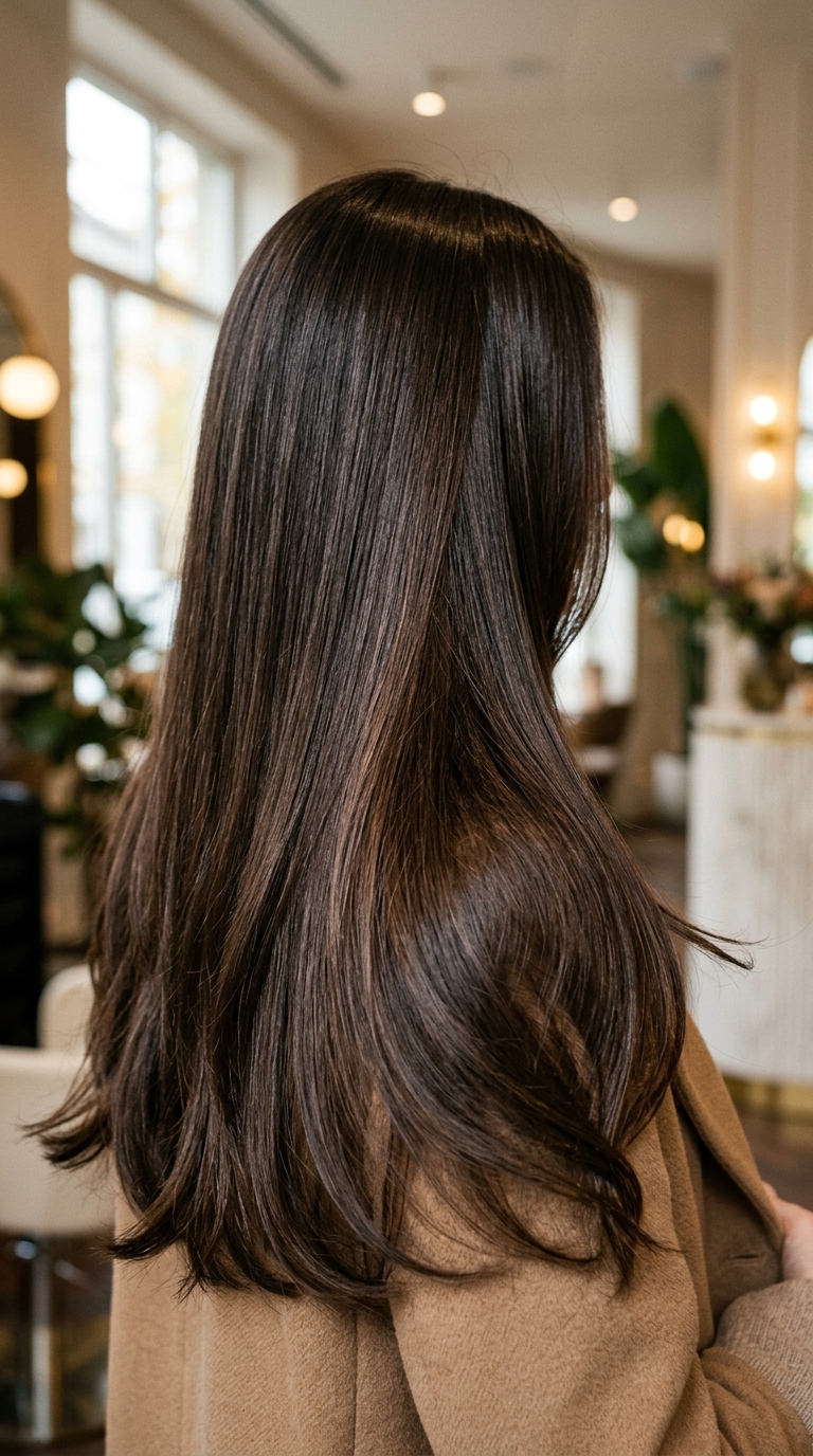10 Fall Long Hair Ideas That Add Shape, Shine, and Warmth 8 Clear Gloss Glassy Shine