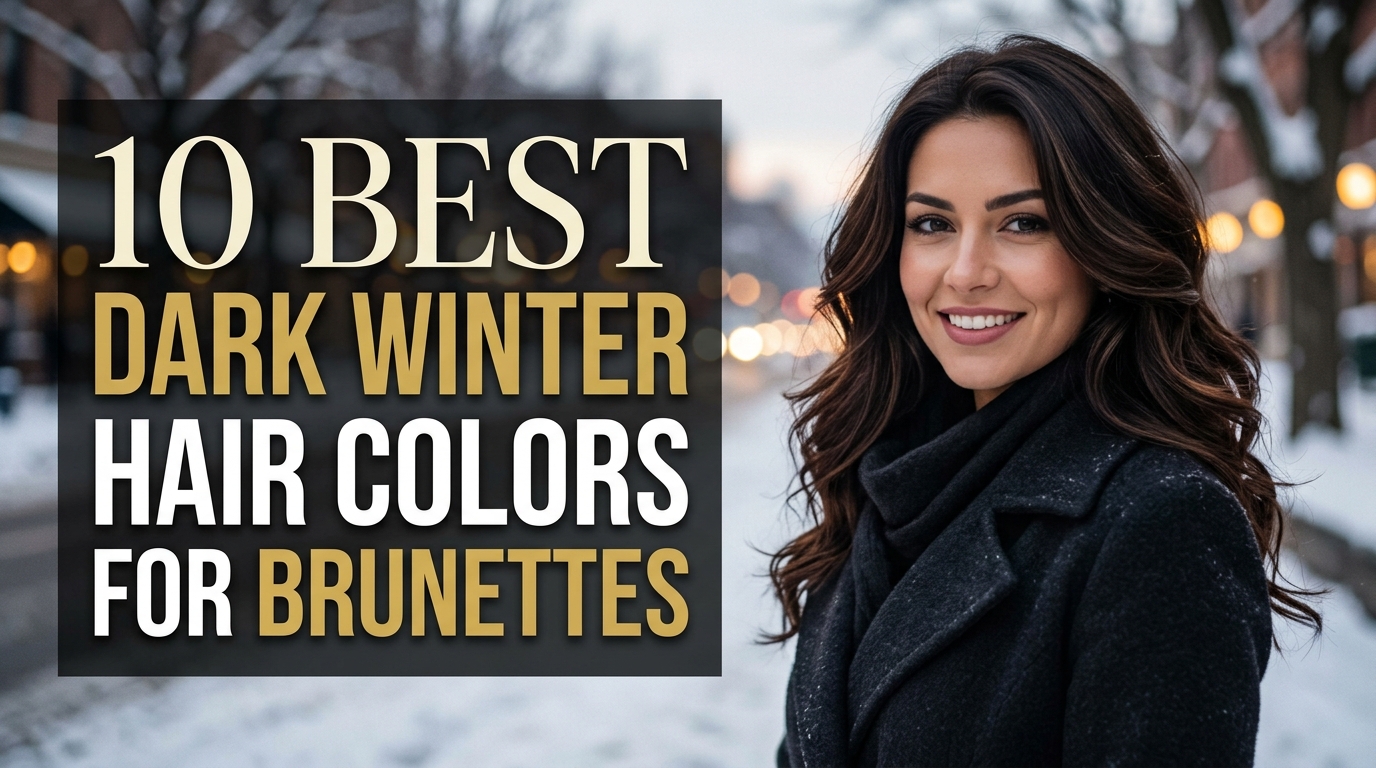 10 Dark Winter Hair Colors for Brunettes to Try 1 Dark winter hair colors for brunettes featuring glossy chocolate brown hair with rich cherry cola and espresso tones.