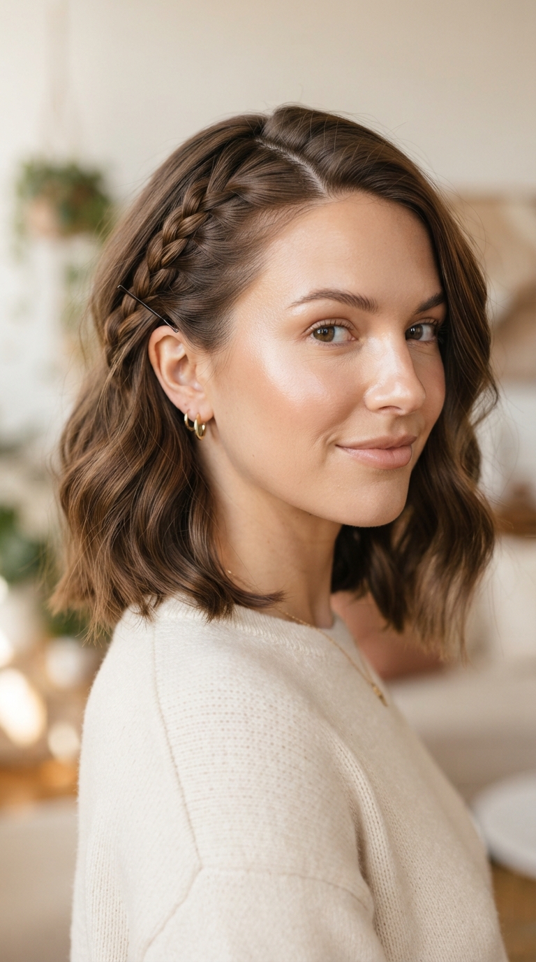How to Style Shoulder Length Hair in 5 Different Ways 5 Face Framing Side Braid