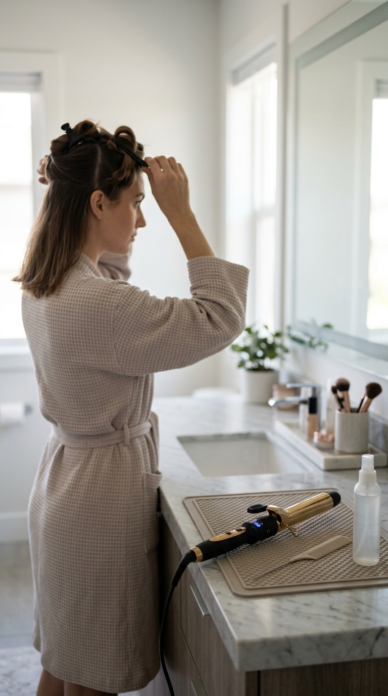 Set the Curling Iron to 350&deg;F