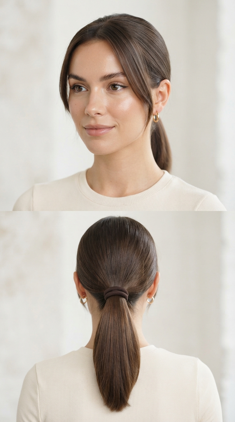 How to Style Shoulder Length Hair in 5 Different Ways 4 Sleek Low Ponytail