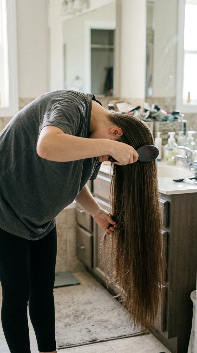 Woman combing hair downward 20261009171127